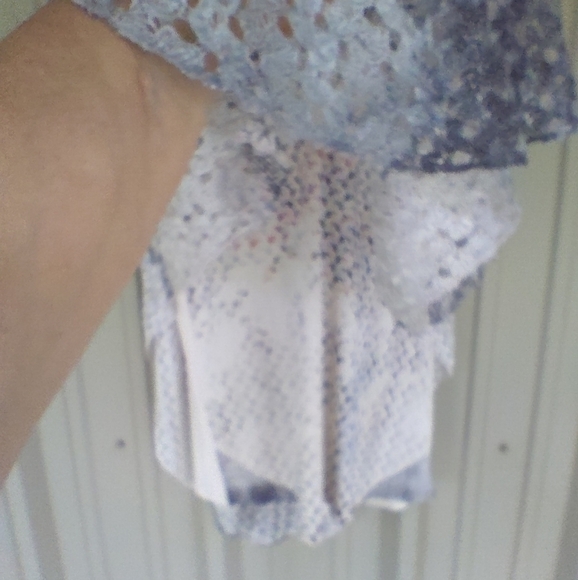 Women's Artsy Floral Crochet Sheer Tunic Top Size XL Lagenlook Hippie Bohemian - Picture 3 of 7